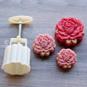 New Sanmu Home Rose Mooncake Mold 50g 75g 150g Plastic Hand Press 3D Shape Kitchen Baking Tools for Everyone