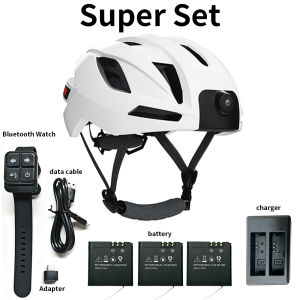 Smart Helmet with Turn Signals 1080p Camera GPS APP WIFI Bluetooth Music & Calls and Removable Battery for Outdoor Cycling