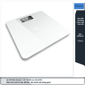 Cân Điện Tử Đo Cân Nặng Cơ Thể 0-180KG Sạc USB Pin Gia Dụng
