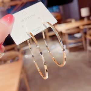 Exaggerated Hoop Earrings Womens Large Circle Fashionable Elegant Trendy Design Alloy Plated Silver Gold Fresh Summer Collection