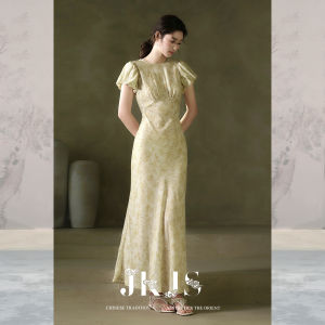 JK＆JS | Chinese Style Puff Sleeve Elegant Long Dress