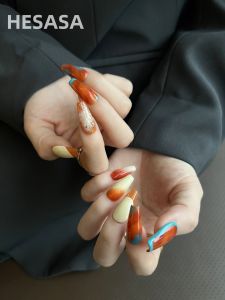 Handmade Wearable Nail Art HESAS Rose Declaration Pure Color Series Elegant Design Bright Color Scheme Chinese Mainland Production