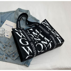 Large Capacity Canvas Tote Bag Womens Summer New Fashion Single Shoulder Handbag Shopping Bag Korean Style Soft Fabric