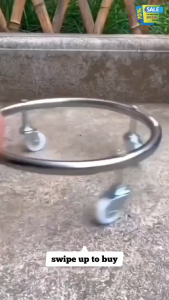 Emika Choice Heavy Duty Thick 4 Wheel Stainless Steel Gas Tank Roller Stand Roda Tong Gas