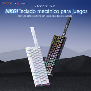 AJAZZ | AJAZZ NK61 Spanish Layout 61-Key Wired Gaming Mechanical Keyboard Supports Full-Key Hot Swapping Suitable for Office and Gaming