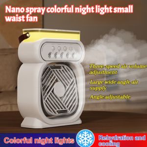 💕Spray fan USB charging fan Nano spray fan LED ultra-quiet portable fan Long-lasting endurance fan Humidifier fan
