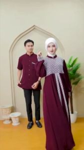 Couple Gamis Lebaran 2025 | Crinkle Mix Renda | Set Baju Muslim Mewah | Pesta & Kondangan Premium