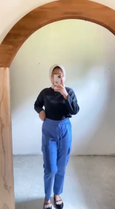 CELANA KULOT KARGO WANITA PANJANG FULL KARET TERBARU CELANA KULOT JEANS SNOW WANITA TERBARU