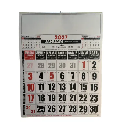 KALENDER 2027 JUMBO 50x65Cm