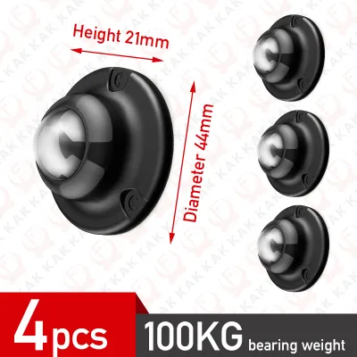 KAK 4PCS Self-Adhesive Caster Wheels 100KG Heavy Duty Stainless Steel Universal Pulley 360° Rotation Furniture Cabinet Rollers