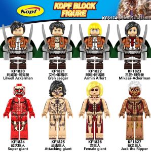 Đồ Chơi Khối Lắp Ráp Tương Thích Anime Series Levi Soldier Allen Three Titans Giant KF6174 Đồ Chơi Mô Hình Cho Người Lớn