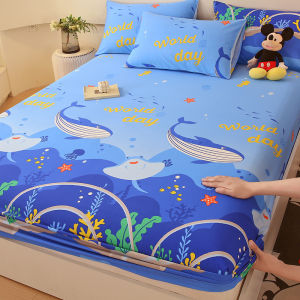 Pure Cotton Bed Canopy Single Piece Full Cotton Bed Cover Mattress Protector Dustproof Full Wrap Bed Cover Set Bed Sheet Three Piece Set