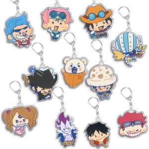 Bandai | Keychain OP OPTCG Card Charlotte Pudding Bepo Backpack Pendant Anime Game Fans Gift Recycled Acrylic Decoration Rare Card Toy