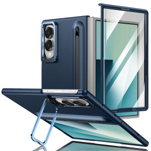 szhaiyu | Hinge Protection Phone Case For Samsung Galaxy Z Fold 8 7 6 5 4 Ultra With Stylus Pen & Tempered Flim Lens Kickstand Cover