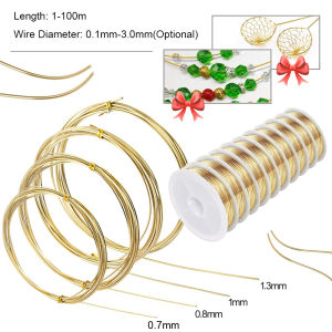 10Meters 0.1mm-1mm Dia Soft Brass Wire Golden Color Brass Make Shape Metal Wire High Quality Jewelry Accessories