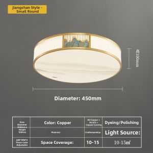 WOGU | New Chinese Style All Copper Zen Landscape Design Ceiling Light