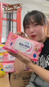 Khăn ướt BB Bảo Bảo 120 tờ không cồn không mùi không Paraben không mùi cao cấp dành cho mẹ và bé
