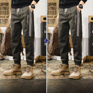 ROMON | Quần dài công sở nam mùa xuân thu mới thời trang quần dài rộng rãi co giãn cạp chun phong cách Harajuku quần dài thường ngày