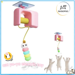 SKISOPGO Pet Cat Toy Yo-Yo Electric Smart Door Hanging Toy Self-Entertainment Boredom Relief Rolling Rope Cat Teasing Artifact