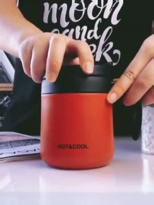 แก้วเก็บความร้อนเย็น ชงกาแฟ สแตนเลส 304 ฝาปิดพลาสติก PC 350ML M259