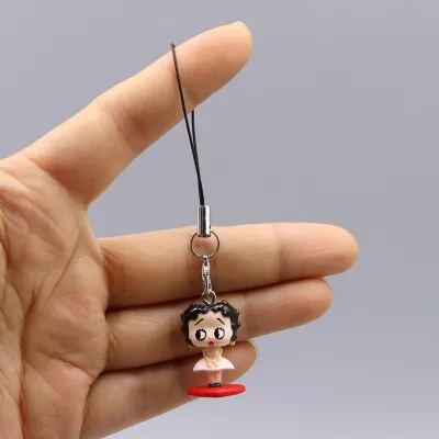 Betty Boop | Betty Boop PVC Mặt Dây Chuyền Móc Khóa Cá Tính Sáng Tạo Dây Điện Thoại Di Động Ba Lô Học Sinh Hộp Đựng Bút Trang Trí Quà Tặng Cho Unisex 14 + Năm