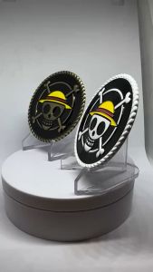One Piece Car Emblem in White & Bronze - Imported 3" Diameter 3.0mm Thickness Zinc Alloy Durable Material