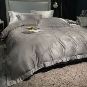 Summer Accessible Luxury Double-Sided Ice Silk Four-Piece Set Real Silk Quilt Cover Minimalist Silky Sleep Naked Bed Sheets Fitted Sheet European Bedding