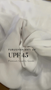 Per50cm Kain Furusiyah Silk Anti UV UPF 45 Polos Warna Putih dan Puth Tulang Kain Abaya Premium