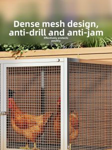 QINQI | Large Automatic Clean Feces Outdoor Chicken Coop Dense Net Design