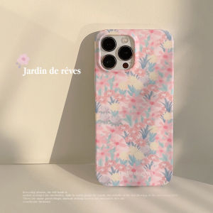 Pink Flower Sea Cute Phone Case Compatible with  14Promax 12 11 Hard Xs Retro Film Shell for 15ProMax Digital Accessories