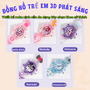 2024 Hoạt Hình Dễ Thương Sanrio Kuromi  Đồng Hồ Đèn Led Cho Trường Tiểu Học Trẻ Em Đồng Hồ Thạch Anh