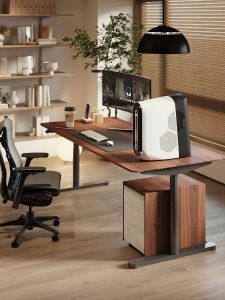 T6max Black Walnut Log Intelligent Electric Lifting Desk Modern Recommend Computer Desk Office Health Study Desk