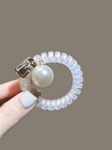 สายโทรศัพท์สไตล์ INS ยางรัดผมลูกปัดด้าน ยางรัดผมสไตล์นางฟ้าไร้รอย วัสดุอื่นๆ ชุบทอง สายรัดผมสไตล์เกาหลี