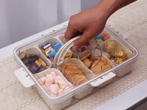 กล่องเก็บของในตู้เย็นป้องกันฝุ่น สไตล์ญี่ปุ่นตู้เย็นกล่องเก็บที่มีฝาปิด4/8ผลไม้ผักระบายน้ําสองชั้นตู้เย็นกล่องถนอมอาหารผักผลไม้กล่องเก็บกี่