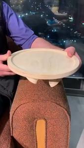Natural Wooden Sofa Armrest Clip On Tray Table Multifunctional Snack Holder For Remote Coffee Drinks Living Room Storage