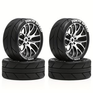 4pcs CNC Aluminium 64mm RC Rally Racing Wheel Hub Drift Tyre FW06 Tamiya TT01 TT02 XV01 1/10 RC Racing Wheel Upgrade Parts Wheel
