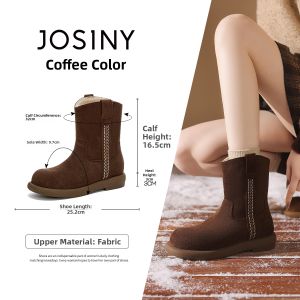 Josiny | Snow New Autumn Winter Female Cotton Boot Warm Fur Elevated Sole