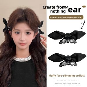 2025 New Black Butterfly Knot Hair Clip Womens Elegant Hairdo Shark Clamp Hair Card Headwear Hair Clip Fashion Accessories