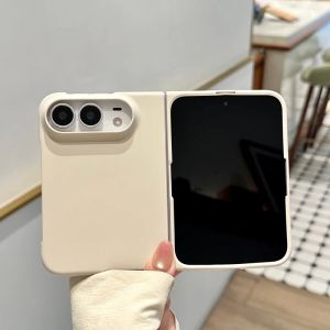 szhaiyu | Fashion Solid Pure Color Frosted Skin Feel Phone Case For iPhone Duo iPhone 18 Fold Hard Shockproof Slim Matte Back Covers