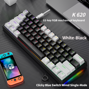 NexusClick K620 Mini 60% Mechanical Gaming KeyboardHot Swappable Switch RGB Wired KeyboardErgonomic PBT Keycap for Game Office