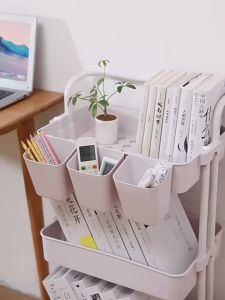 OnlineStore-e กล่องพลาสติก อเนกประสงค์ แขวนได้ ตะกร้าพลาสติกแบบแขวน กล่องแขวนรถเข็น