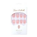 24pcs INS Simple French style Round Head Fake Nails. 