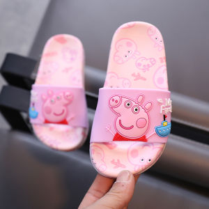 รองเท้าแตะเด็กลายการ์ตูนฤดูร้อน รองเท้าแตะน้ำลายพื้นนิ่มกันลื่นสำหรับเด็กชายและเด็กหญิงในบ้าน รองเท้าแตะเด็กในห้องน้ำ รองเท้าแตะเด็ก PVC
