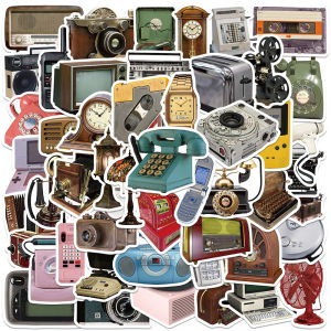 Bộ Miếng Dán Thiết Bị Điện Tử Hoạt Hình Retro Cho Sổ Lưu Niệm Điện Thoại Máy Tính Xách Tay - Máy Ảnh Cổ Điển Điện Thoại Đài Phát Thanh Đề Can 10/30/50 Chiếc