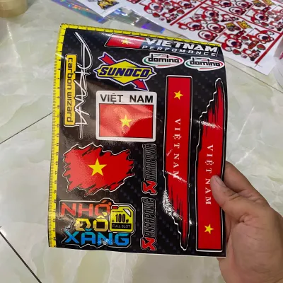 Mẫu logo sticker cờ việt nam dán trang trí điện thoạixe máy...