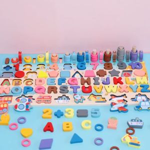 [iRojak] Wooden Puzzle Math Game Number Sorting Toy Early Learning Montessori 益智玩具 Mainan Matematik - BT88