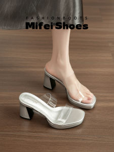 MIFEI | Dép Sandal Gót Thô Dễ Chiu Nước Trong Suốt Cho Nữ