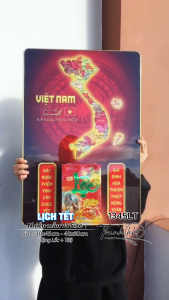Tranh Lịch bản đồ việt nam Lịch Tết bản đồ 34 tỉnh Lịch Lốc bản đồ Việt Nam Bloc Lịch Tết 2026 treo tường Đốc Lịch Tết Lịch bloc 1345LT