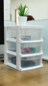 Double Lock กล่องลิ้นชักเก็บของไซส์มินิ อุปกรณ์สํานักงาน 3 ชั้น รุ่น 2713