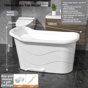 Large Size Adult Plastic Bath Tub Thickened Bath Bucket Home Use Full Body Bathing Tool Japanese Style Bath Barrel without Cover